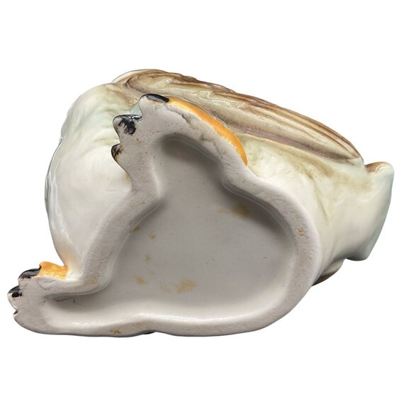 Vintage Owl Ceramic Planter Pot Brown & Cream Glossy Finish Andrea by Sadek - Picture 7 of 7